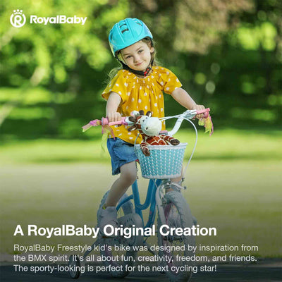 RoyalBaby Stargirl Children's Bicycle 14" w/Training Wheels, Blue (Open Box) - VMInnovations