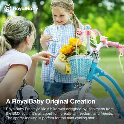 RoyalBaby Stargirl Children's Bicycle 14" w/Training Wheels, Blue (Open Box) - VMInnovations