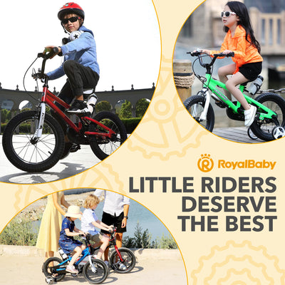 RoyalBaby Freestyle Outdoor Kid's Bicycle with Training Wheels, 12 Inch, Red - VMInnovations