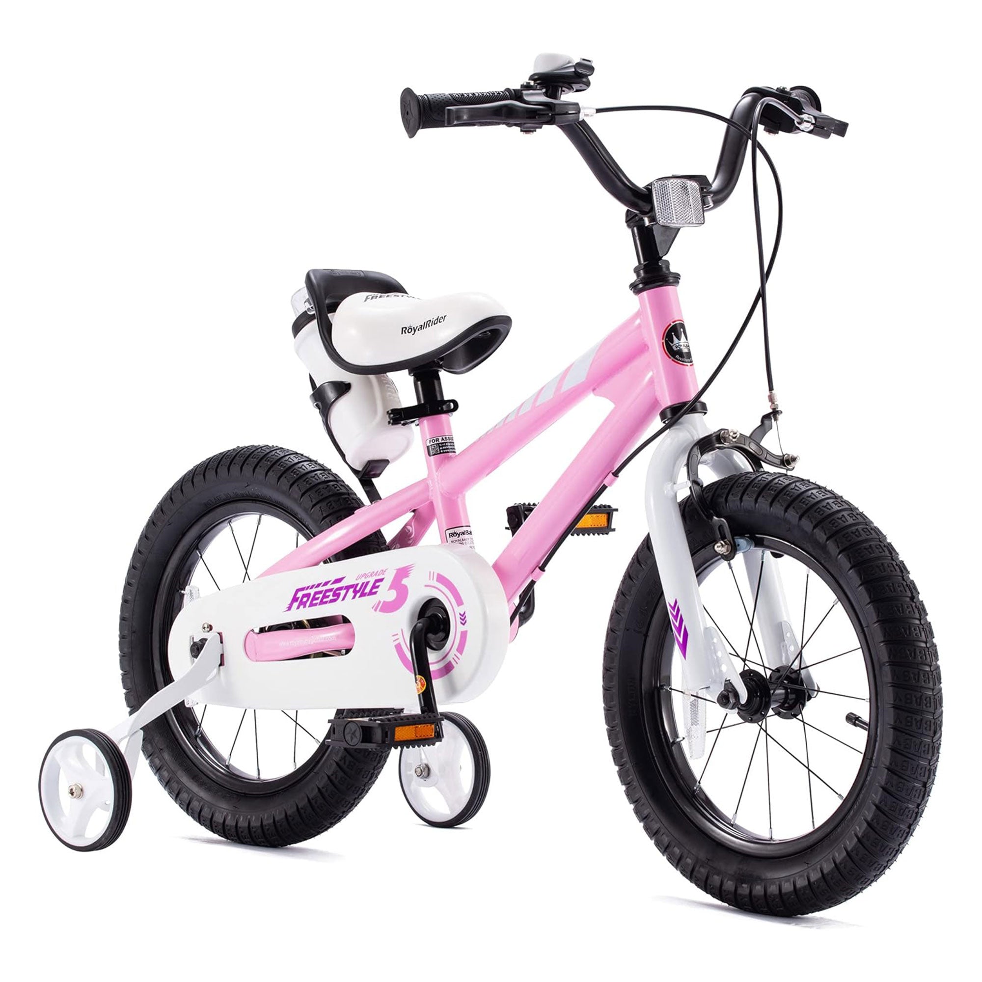 RoyalBaby Freestyle Outdoor Kid's Bicycle with Training Wheels, 16 In (Open Box) - VMInnovations