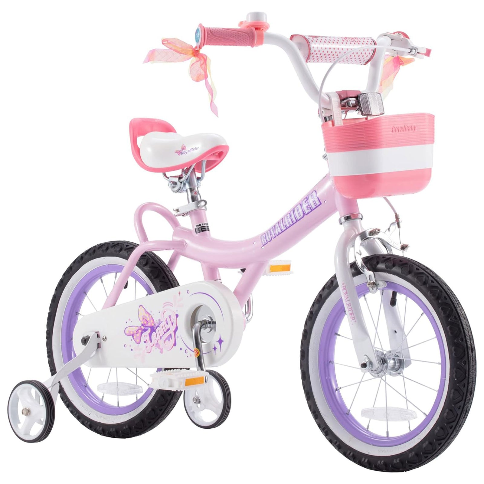 RoyalBaby Princess Girl Kids Bicycle 12" with Training Wheels, Jenny/Light Pink - VMInnovations