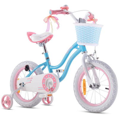 RoyalBaby Stargirl Children's Outdoor Bicycle 16 Inch with Training Wheels, Blue - VMInnovations