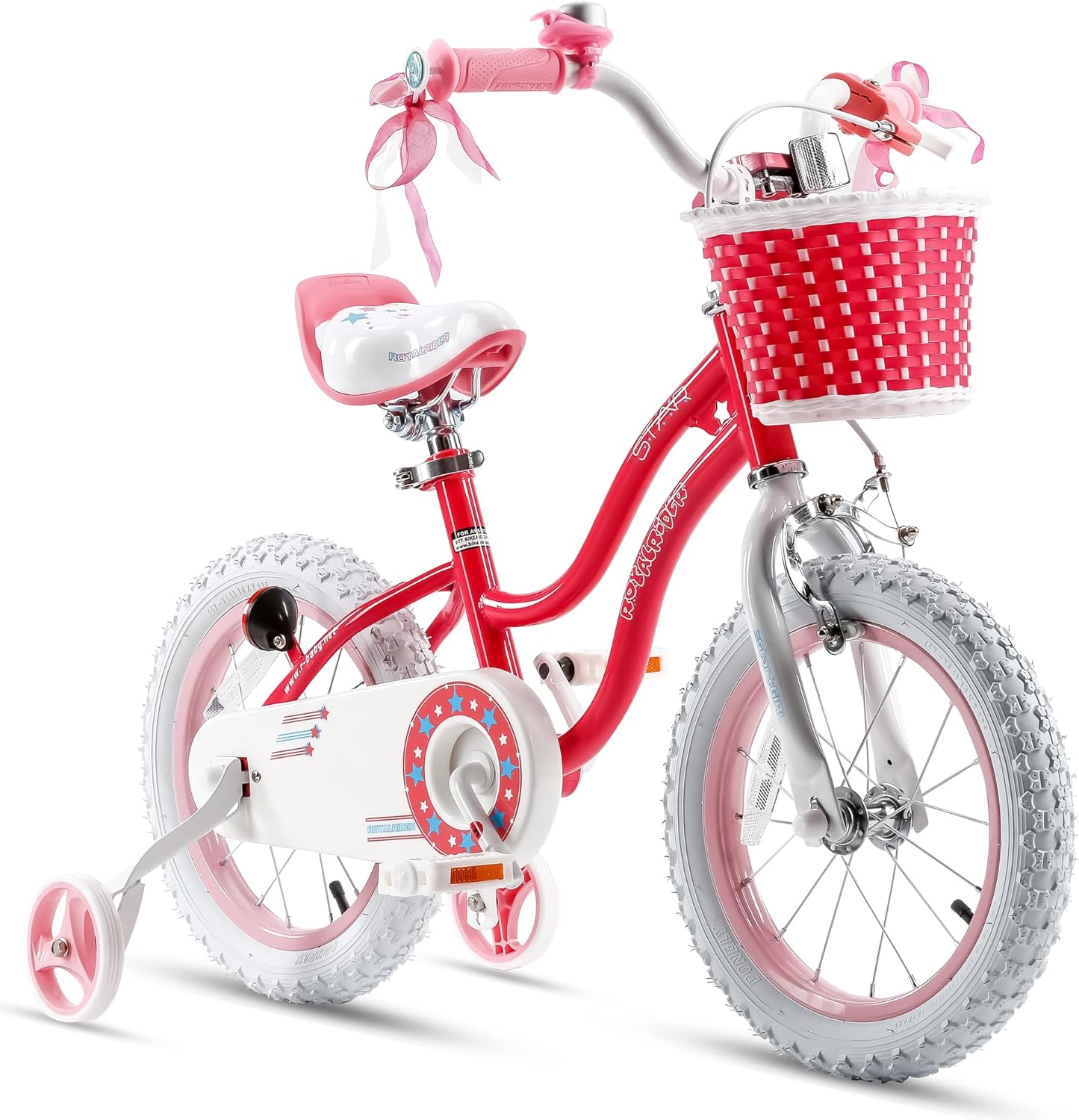 RoyalBaby Stargirl Children's Outdoor Bicycle 12 Inch with Training Wheels, Pink - VMInnovations