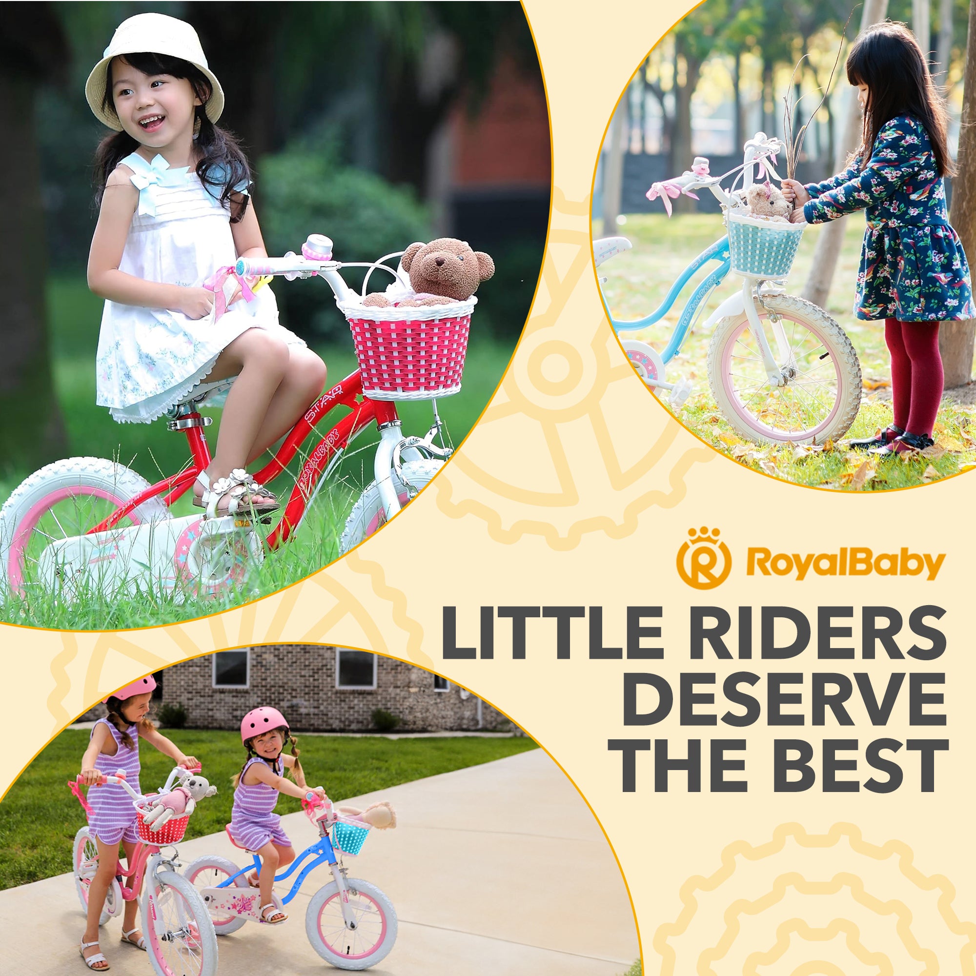 RoyalBaby Stargirl Children's Outdoor Bicycle 12 Inch with Training Wheels, Pink - VMInnovations