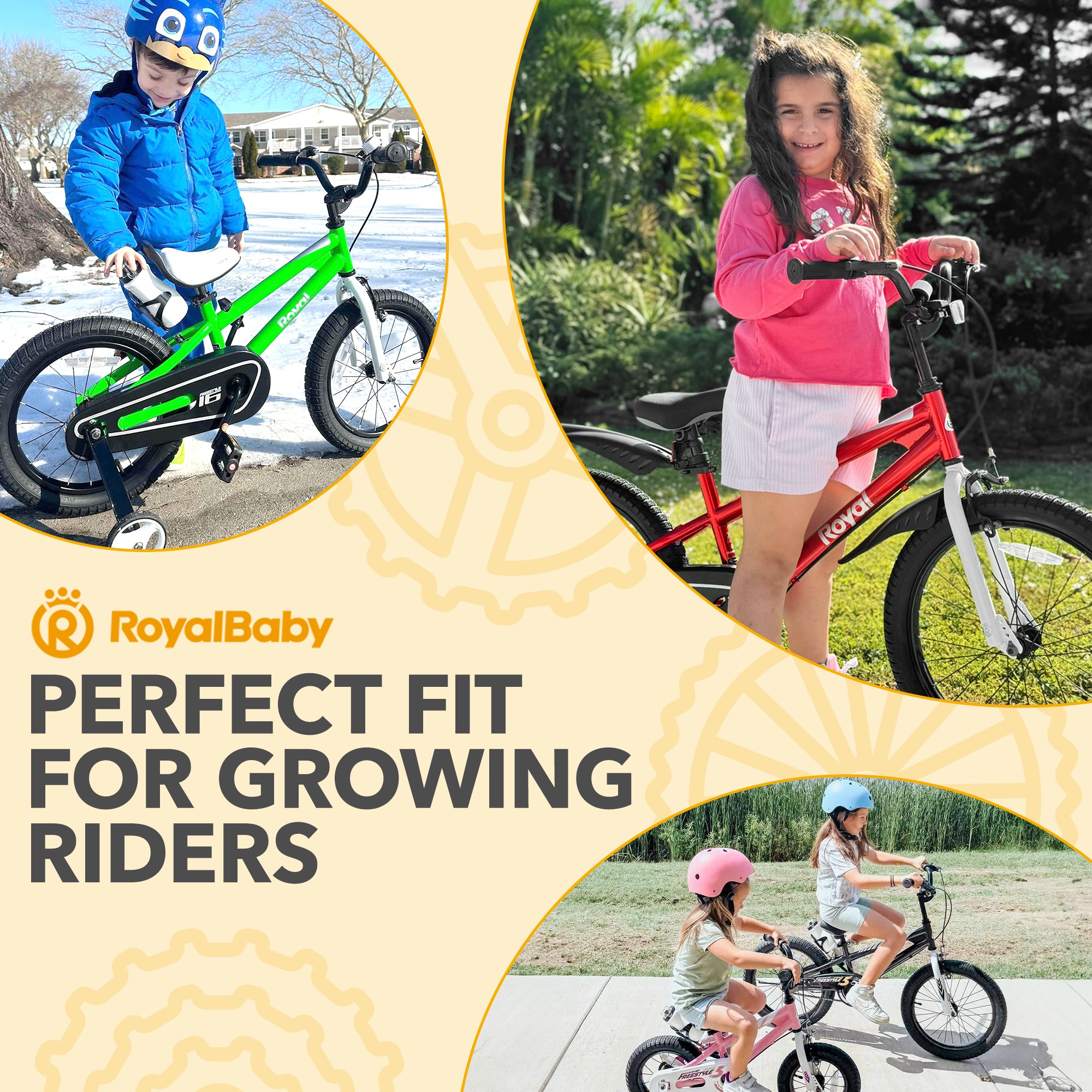 RoyalBaby Freestyle Outdoor Kid's Bicycle with Training Wheels, 16" (Open Box) - VMInnovations