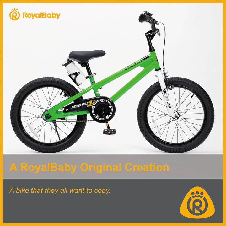 RoyalBaby Freestyle Outdoor Kid's Sporty Bicycle with Kickstand, 18 Inch, Green