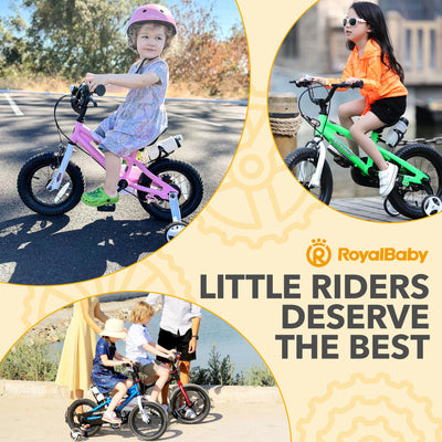 RoyalBaby Freestyle Outdoor Kid's Bicycle with Training Wheels, 12" (Open Box) - VMInnovations
