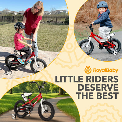 RoyalBaby Freestyle Outdoor Kid's Bicycle with Training Wheels, 16 Inch, Red - VMInnovations