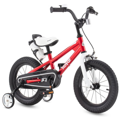 RoyalBaby Freestyle Outdoor Kid's Bicycle with Training Wheels, 16 Inch, Red - VMInnovations
