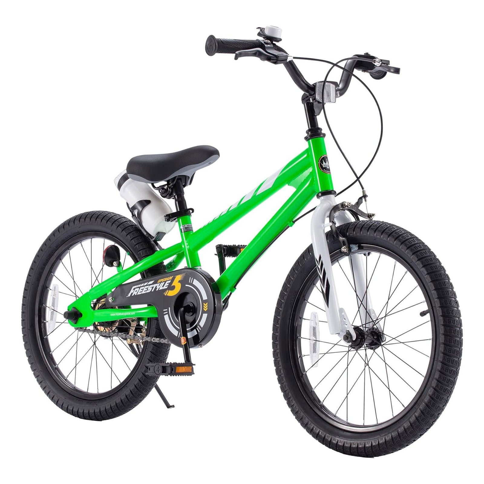 RoyalBaby Freestyle Outdoor Kid's Sporty Bicycle with Kickstand, 18 Inch, Green - VMInnovations