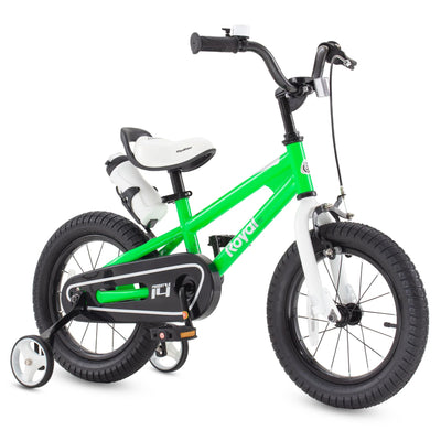 RoyalBaby Freestyle Outdoor Kid's Bicycle with Training Wheels, 16 Inch, Green - VMInnovations