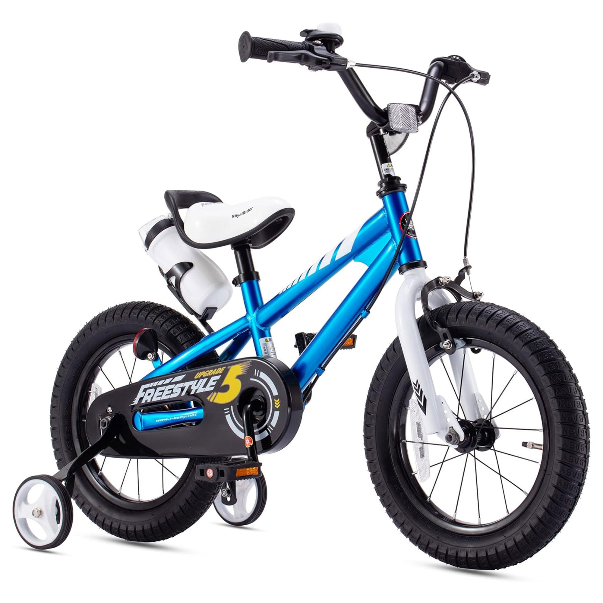 RoyalBaby Freestyle Outdoor Kid's Bicycle Training Wheels, 14", Blue (Open Box) - VMInnovations