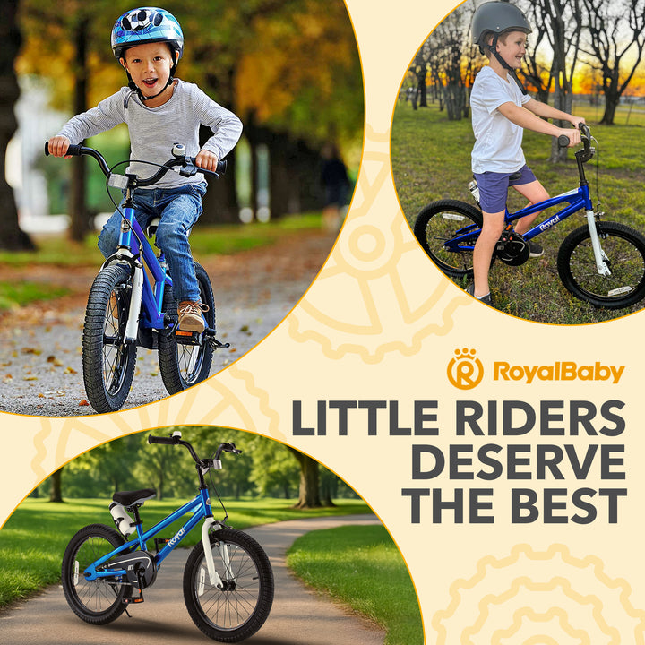 RoyalBaby Freestyle Outdoor Kid's Sporty Bicycle with Kickstand, 18 Inch, Blue