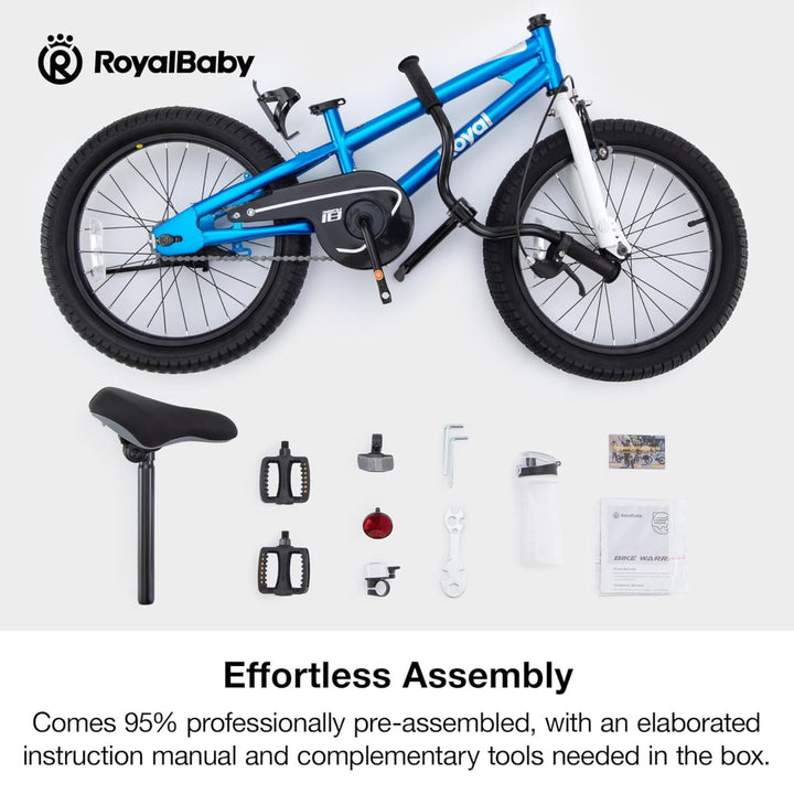 RoyalBaby Freestyle Outdoor Kid's Sporty Bicycle with Kickstand, 18 Inch, Blue