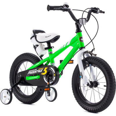 RoyalBaby Freestyle Kid's Bicycle w/Training Wheels, 12" , Green (Open Box) - VMInnovations