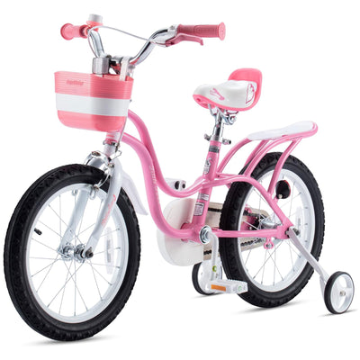 RoyalBaby Girl Kids Bicycle 14" w/Training Wheels, Swan/Classic Pink (Used) - VMInnovations