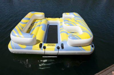 INTEX Oasis Island Inflatable Seated Floating Water Lounge River Raft - Open Box