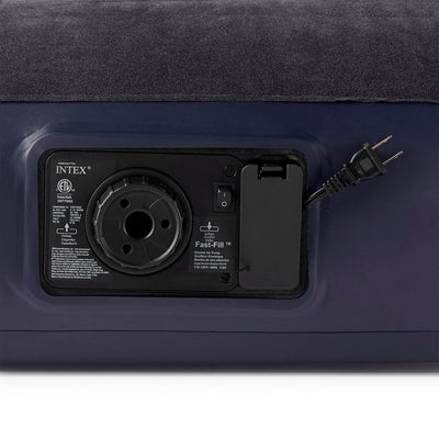 Intex Queen Classic Pillow Rest Air Mattress Bed w/ Built-In Pump (Open Box)