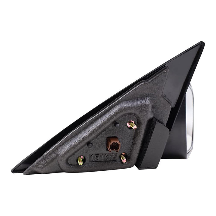 Brock Passenger Power Side View Mirror, Housing and Glass, Ready to Paint, Black
