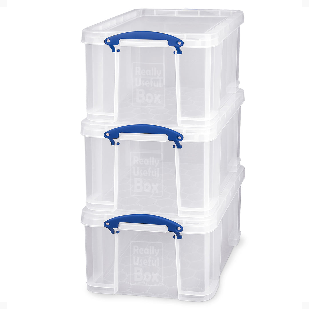 Really Useful Box 32 Liter Storage Container w/Snap Lock Handles (3pk)(Open Box) - VMInnovations