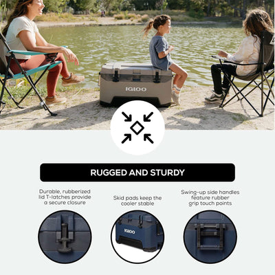 Igloo BMX 72 Quart Ice Chest Cooler with Cool Riser Technology, Rugged Blue - VMInnovations