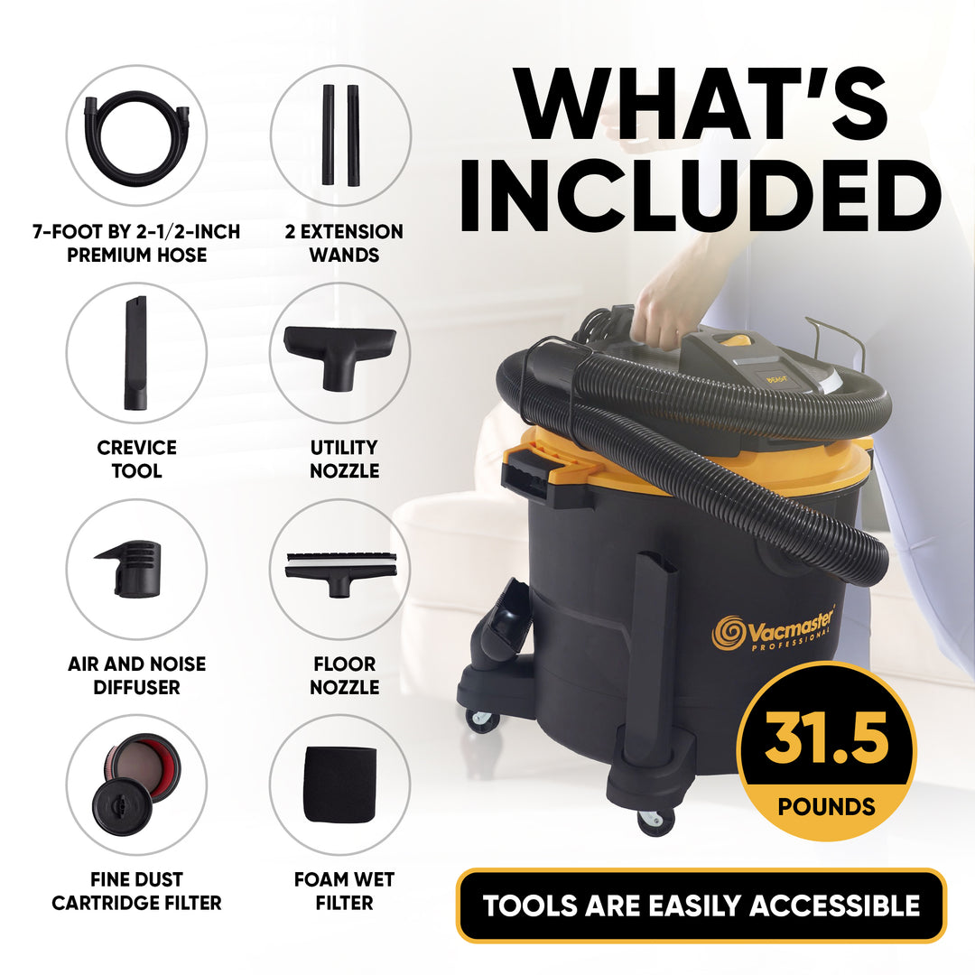 Vacmaster 16 Gal 6.5 HP 150 CFM Plastic Wet Dry Vacuum and Blower, Black (Used) - VMInnovations