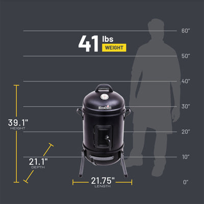 Char-Broil 16" Steel Cylinder Bullet Smoker w/Dual Carry Handles(For Parts) - VMInnovations