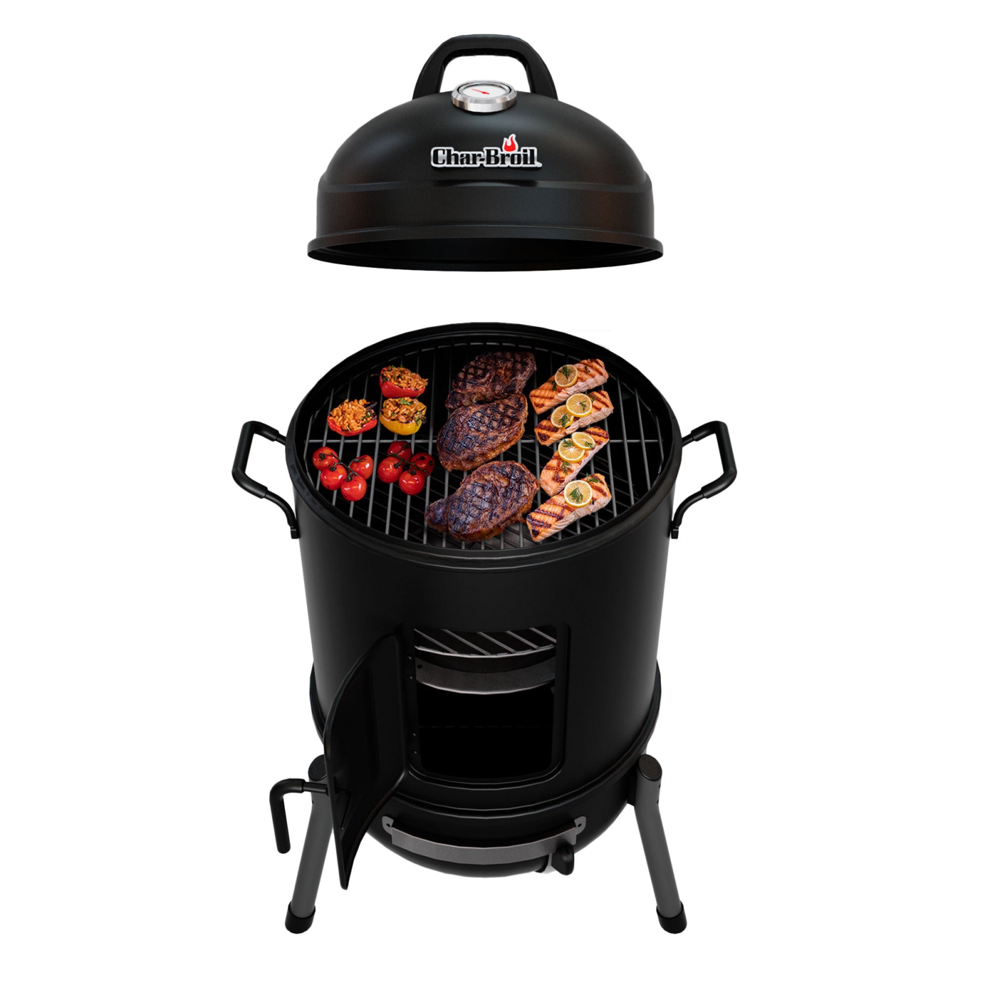 Char-Broil 16" Steel Cylinder Bullet Smoker w/Dual Carry Handles(For Parts) - VMInnovations