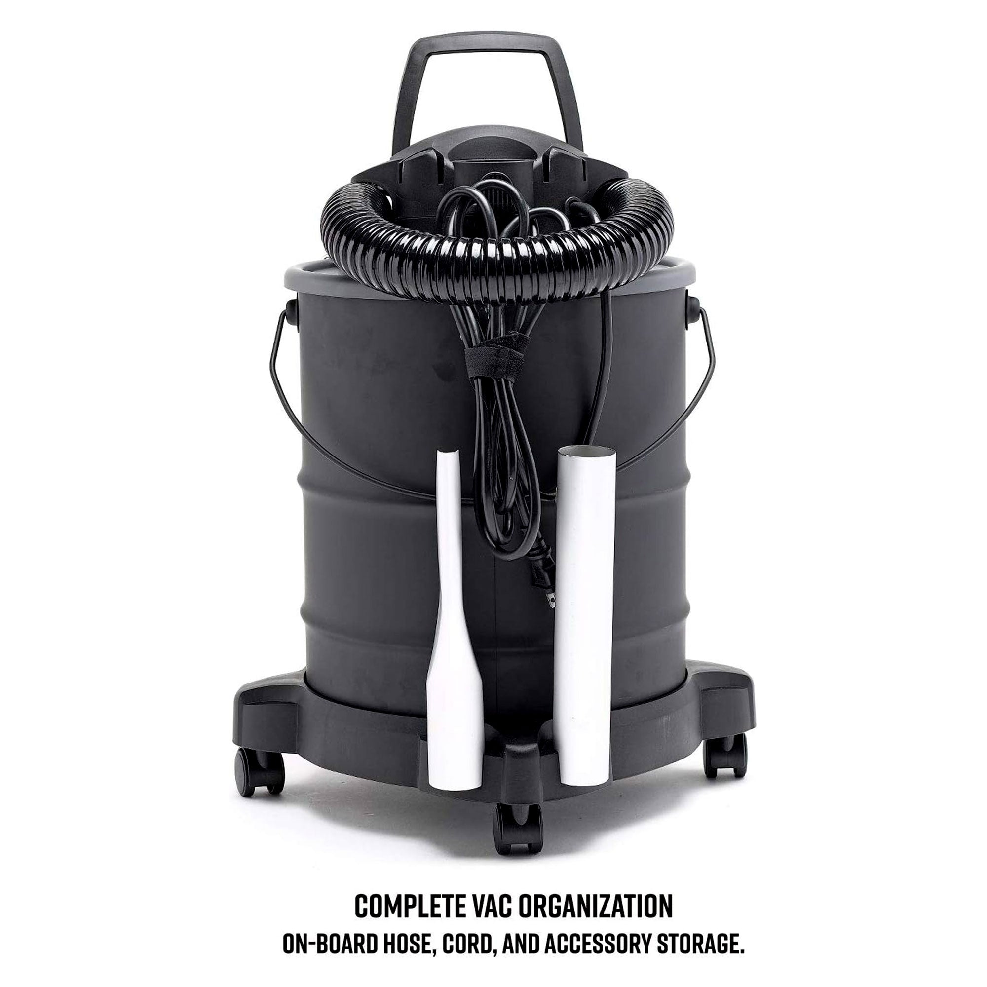 Vacmaster 6 Gallon 120 Volt Portable Corded Electric Ash Vacuum w/Wheels, Black - VMInnovations