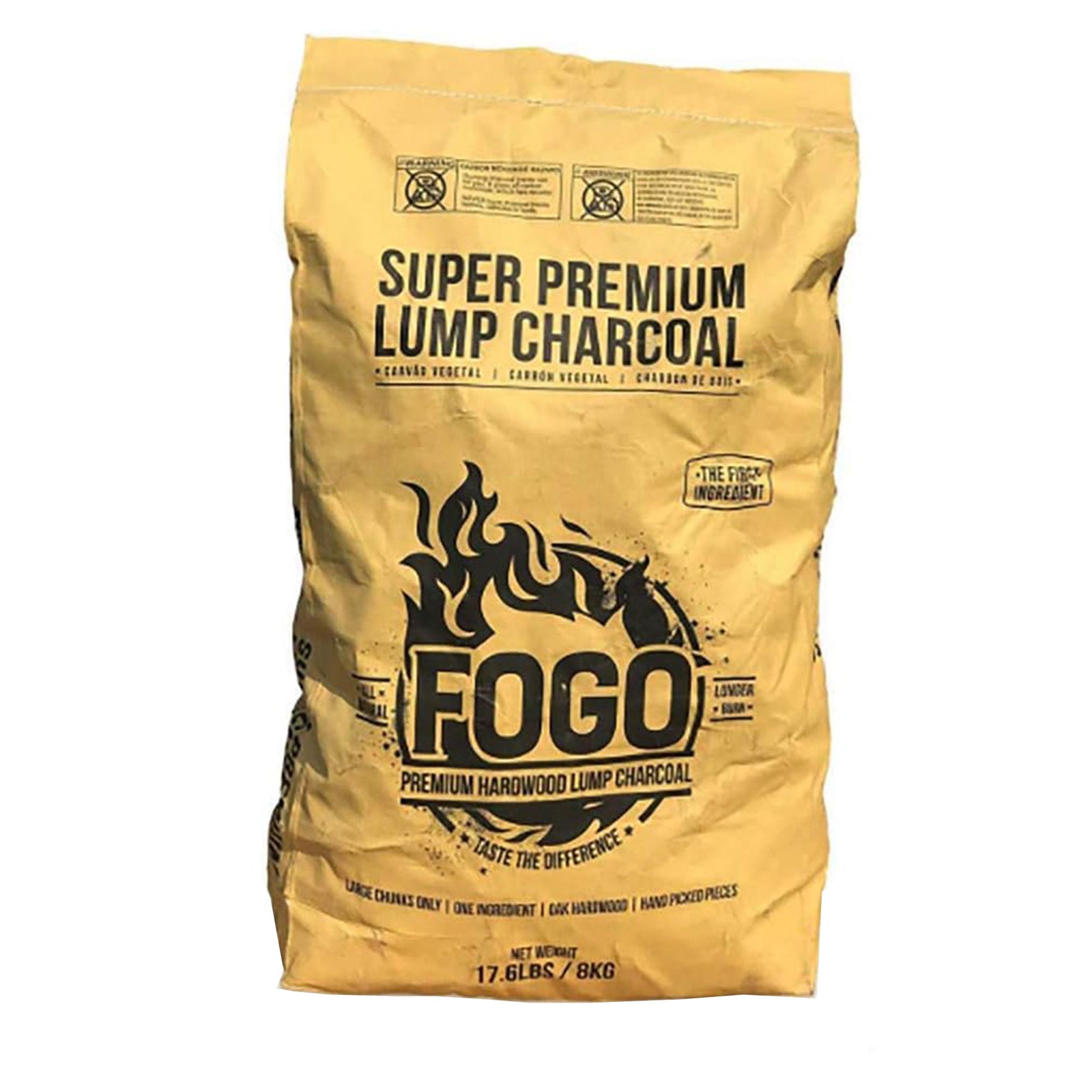 FOGO Super Premium 17.6 Pound All Natural Large Chunk Oak Hardwood Lump Charcoal - VMInnovations