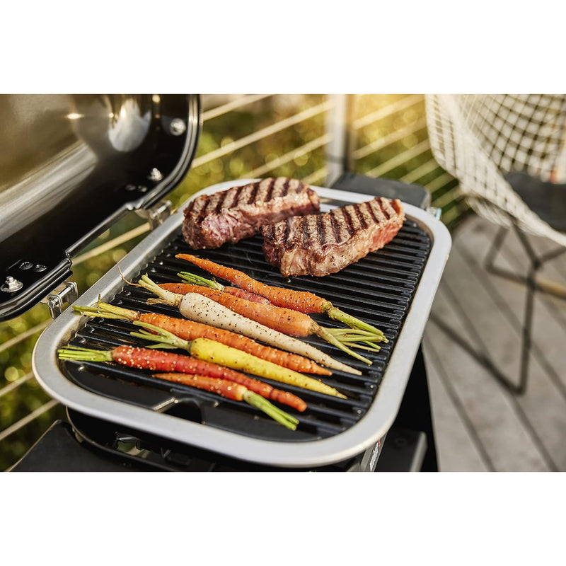 Weber Lumin Compact Portable Electric Steamer Smoker Grill, Black (Open Box)