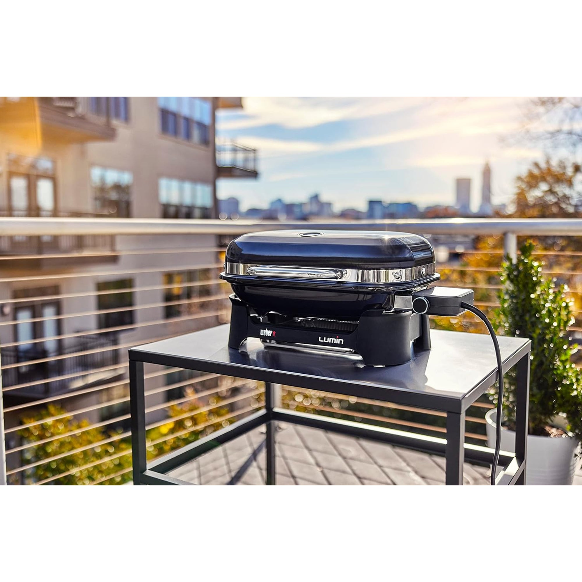 Weber Lumin Compact Portable Electric Steamer Smoker Grill, Black (Open Box) - VMInnovations