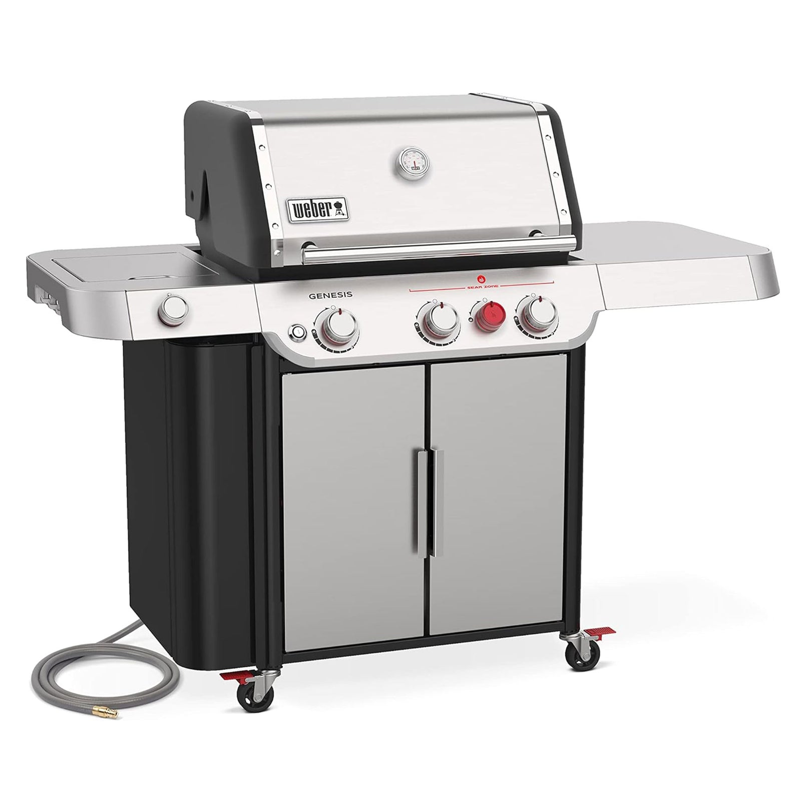 Weber Genesis S-335 Outdoor Stainless Steel 3 Burner Natural Gas Grill, Silver - VMInnovations