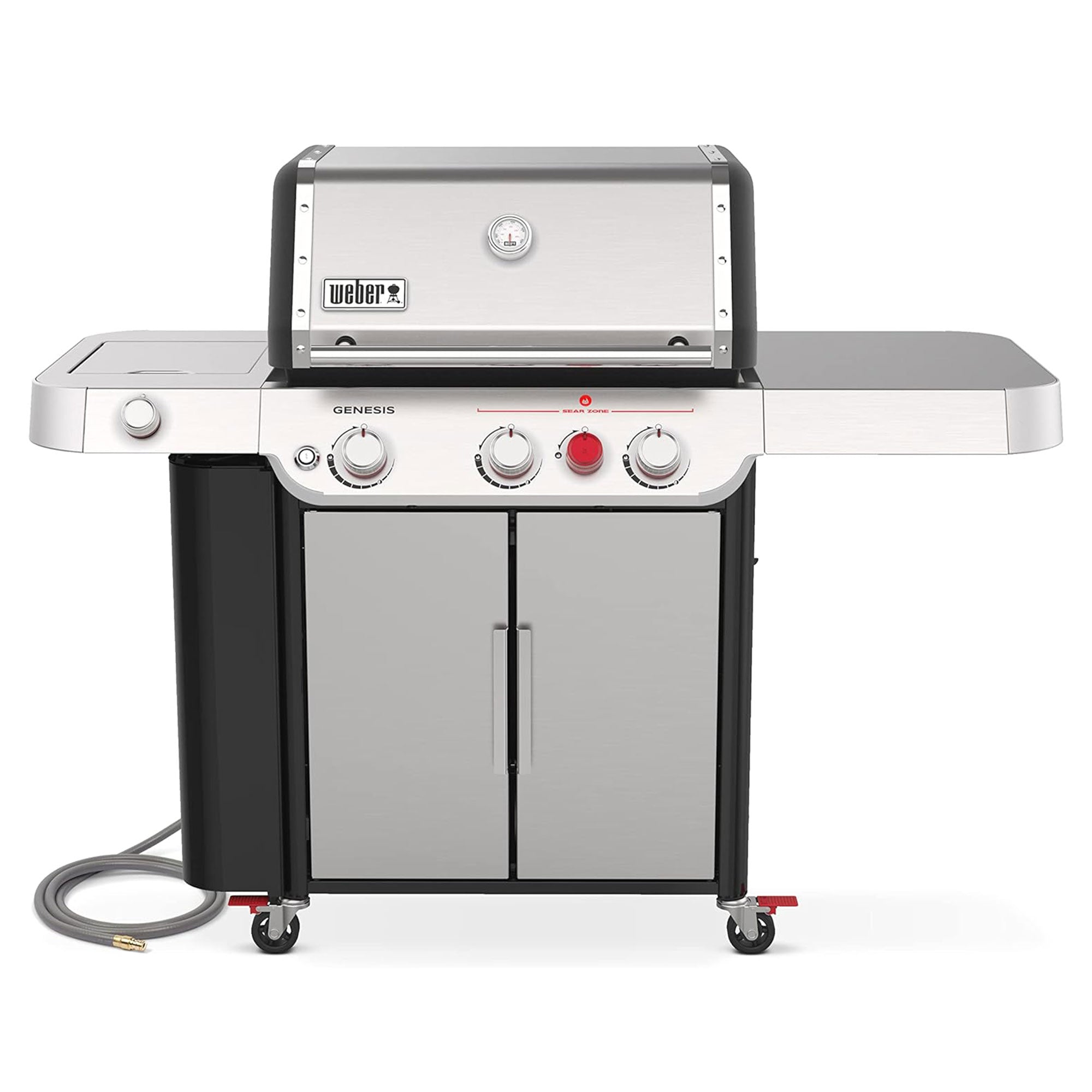 Weber Genesis S-335 Outdoor Stainless Steel 3 Burner Natural Gas Grill, Silver - VMInnovations