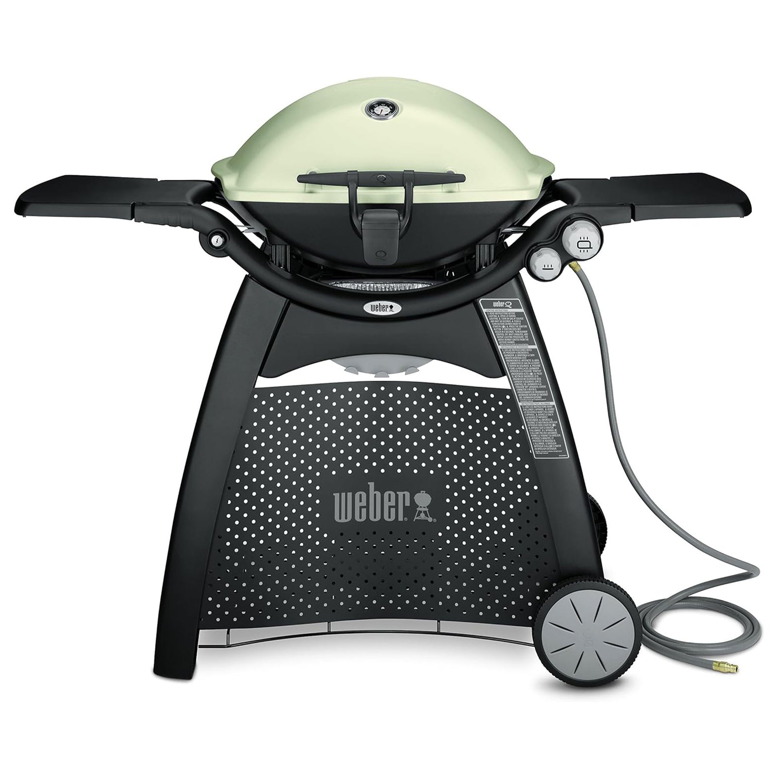 Weber Q3200 Aluminum Lid Portable 21,700 BTU Compact Natural Gas Grill, Titanium - VMInnovations