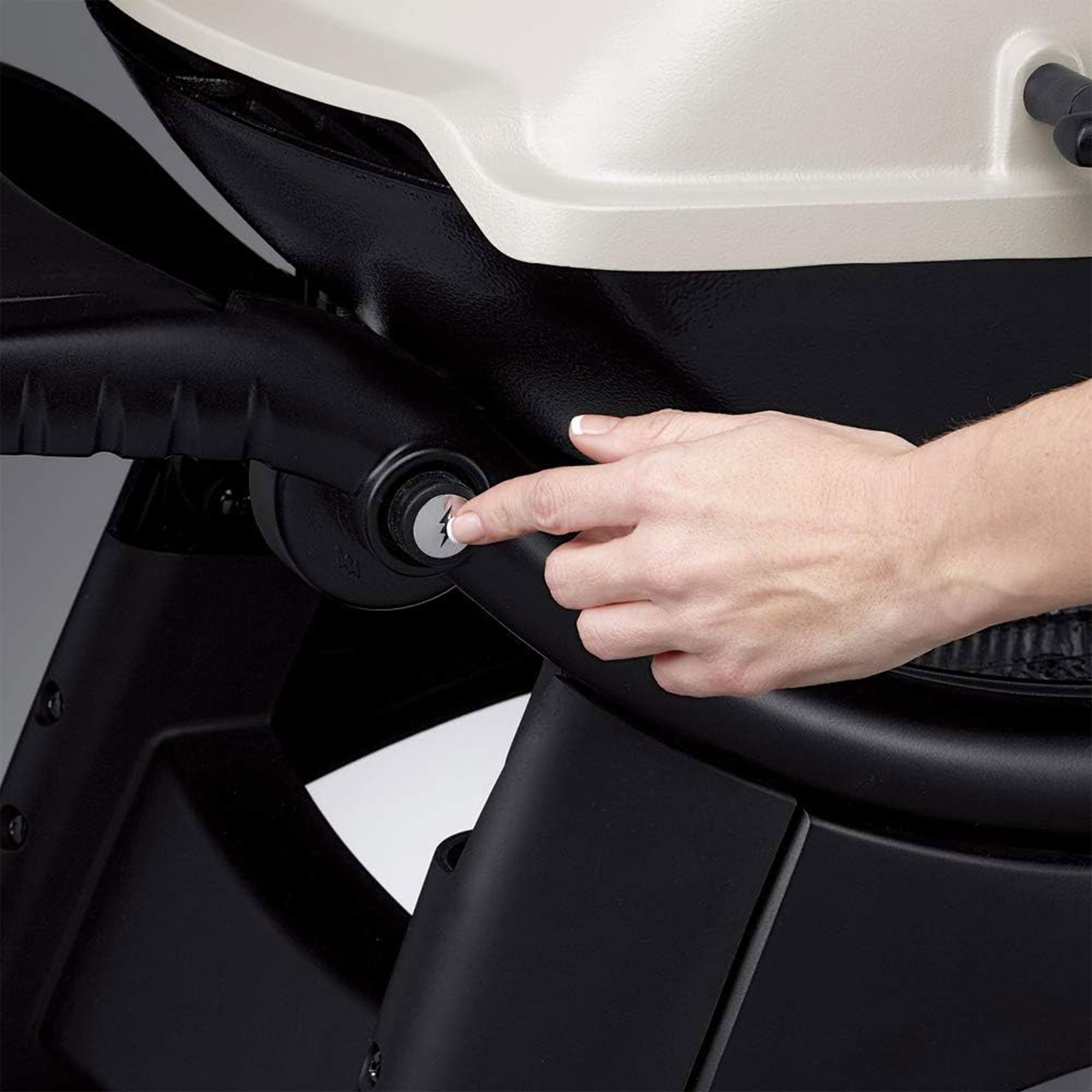 Weber Q3200 Aluminum Lid Portable 21,700 BTU Compact Natural Gas Grill, Titanium - VMInnovations