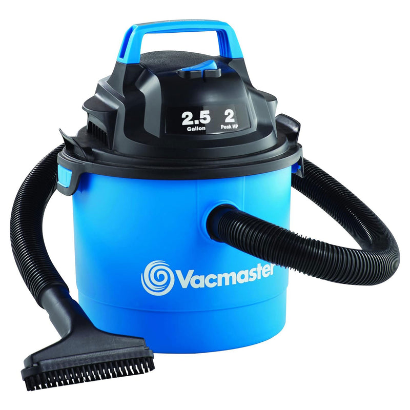 Vacmaster 2.5 Gal 2 HP Portable Wall Mount 2 in 1 Wet/Dry Vacuum & Attachments