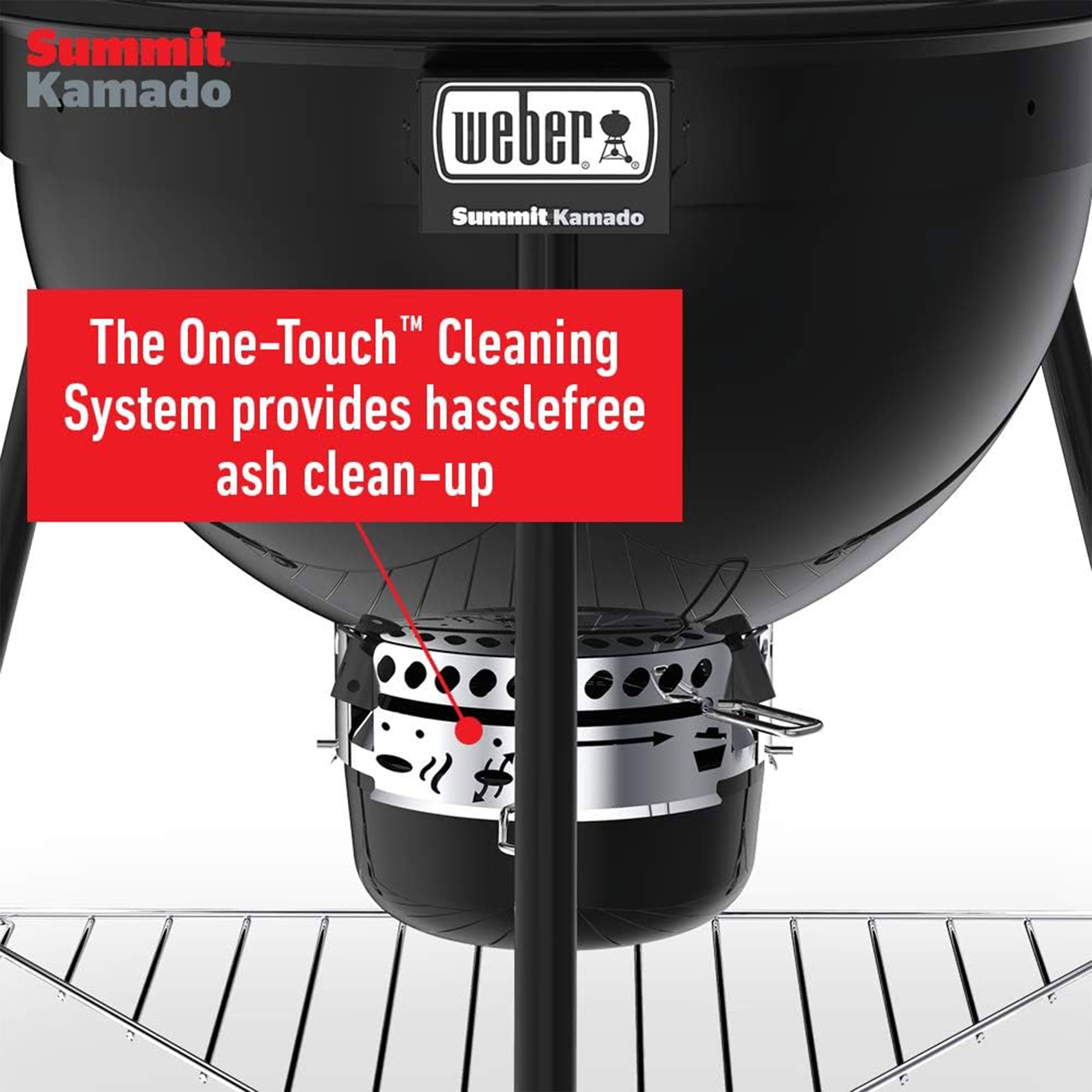 Weber Summit Kamado E6 Charcoal Grill w/Built In Stainless Steel Lid, Black - VMInnovations