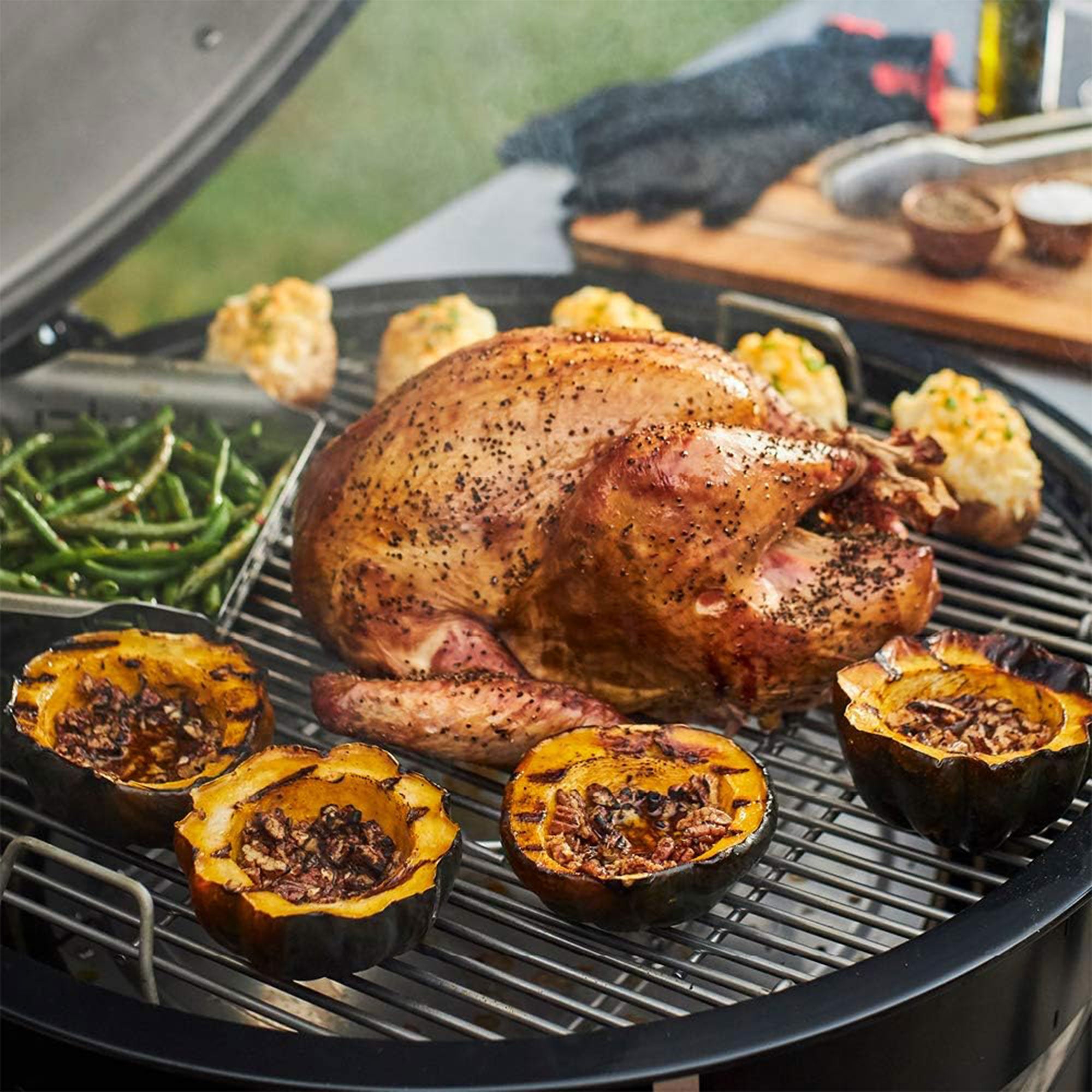 Weber Summit Kamado E6 Charcoal Grill w/Built In Stainless Steel Lid, Black - VMInnovations