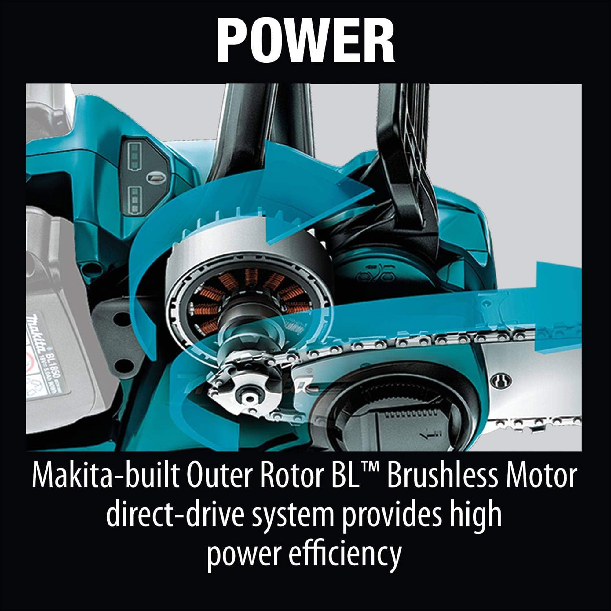 Makita LXT 36 Volt 16 Inch 4.0Ah Battery Powered Chainsaw Kit, Teal (Open Box) - VMInnovations