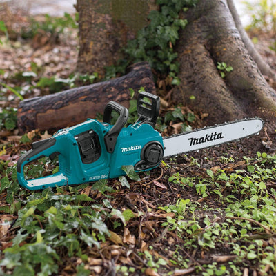 Makita LXT 36 Volt 16 Inch 4.0Ah Battery Powered Chainsaw Kit, Teal (Open Box) - VMInnovations