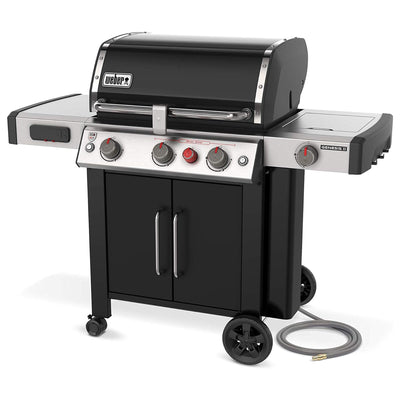 Weber Genesis EX-335 Outdoor Stainless Steel 3 Burner Natural Gas Grill, Black - VMInnovations