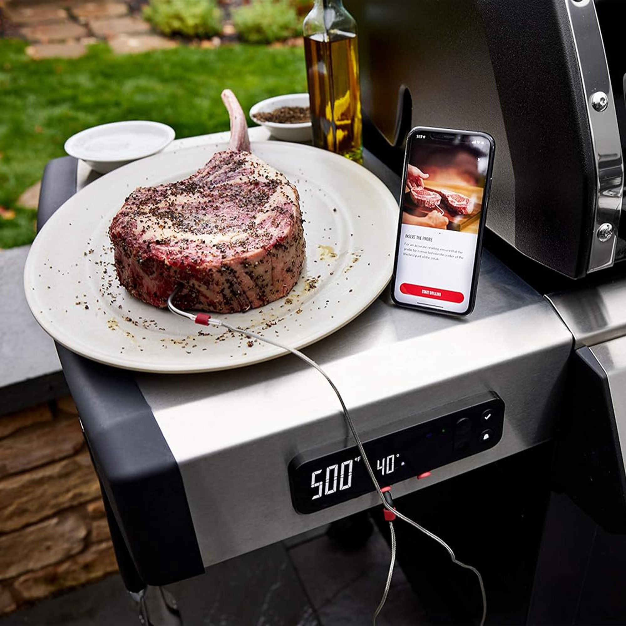 Weber Genesis EX-335 Outdoor Stainless Steel 3 Burner Natural Gas Grill, Black - VMInnovations