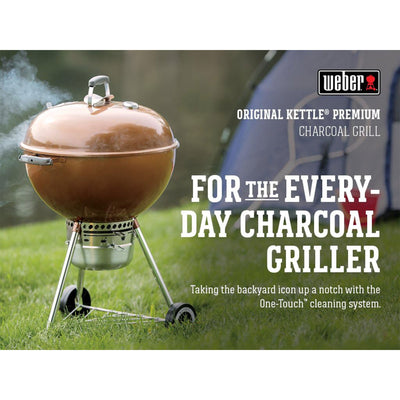 Weber Original 22 Inch Premium Charcoal Grill w/Superior Heat Retention, Copper - VMInnovations