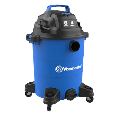 Vacmaster 8 Gal 4 HP Portable 2 in 1 Wet/Dry Vacuum & Attachments, Blue (Used)