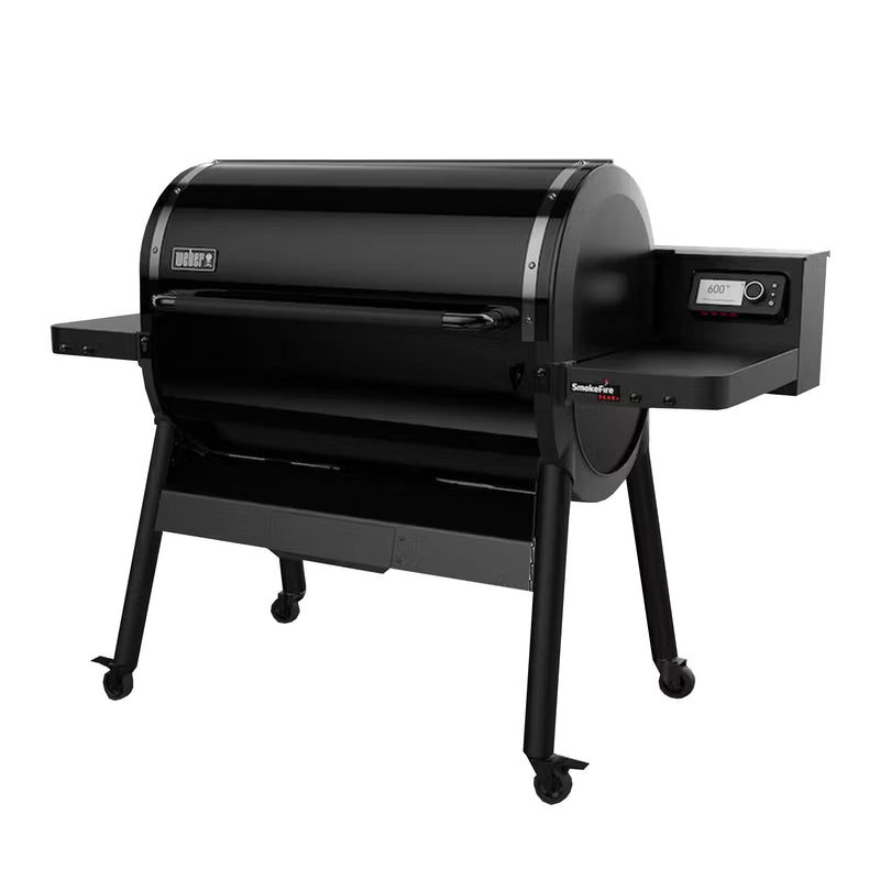 Weber SmokeFire Sear Plus ELX6 Wood Fired Pellet Smoker Grill with Side Table