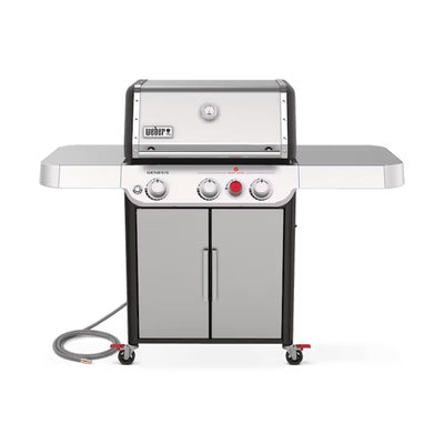 Weber Genesis S-325s Outdoor Stainless Steel 3 Burner Natural Gas Grill, Silver - VMInnovations
