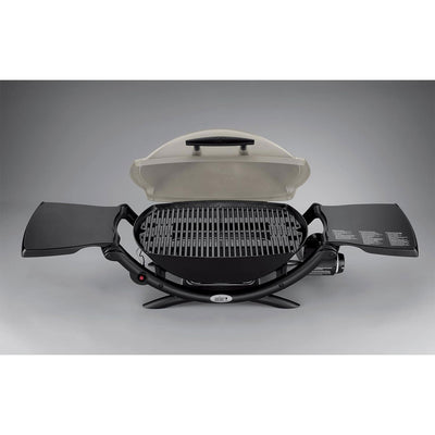 Weber Q 2000 Aluminum Portable 12,000 BTU Liquid Propane Gas Grill, Black/White - VMInnovations