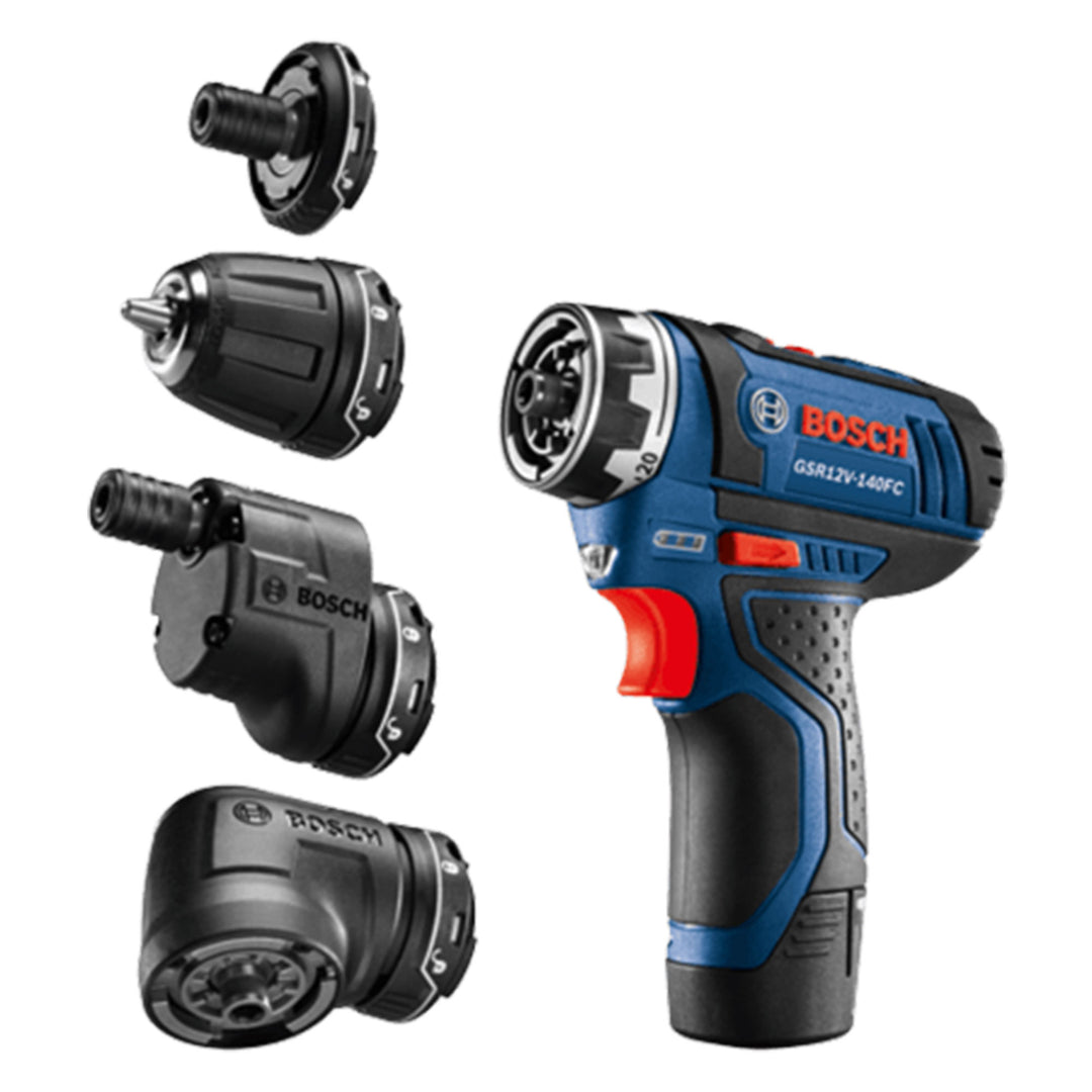 Bosch 5-In-1 Drill/Driver with Flexiclick System and 12 Volt 2.0 Ah Batteries - VMInnovations
