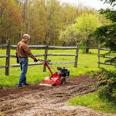 DR 11 Inch Rear Tine Walk Behind Rototiller Tiller with Counter Rotating Tines - VMInnovations